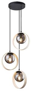 Rabalux 72063 Lampada a sospensione 3 punti Peyton, E14 legno, marrone-grigio, sfera, moderno