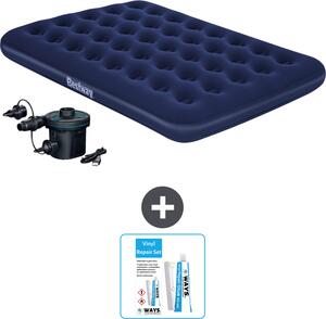 Materasso gonfiabile Bestway - Letto matrimoniale - 137 x 191 x 22 cm - Blu - Accessori inclusi
