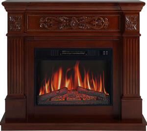 ArtiFlame Camino elettrico Toscana AF23S Camino elettrico da appoggio con riscaldamento da 1800 W, effetto fiamma realistico, illuminazione a LED, telecomando, timer, color ruggine