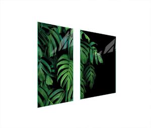 Piastre copri fornelli 2 pezzi 75x52 Vetroceramica copri piano cottura vetro tagliere fogliame verde
