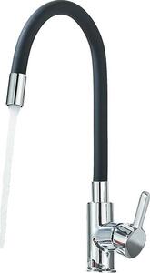 Rubinetto per lavello da cucina, collo flessibile, rotazione a 360°, cromato nero Pice