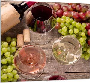PIATTO IN VETRO PER CUCINA 65x60 Vino