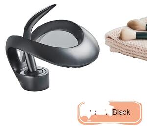 Rubinetto per lavabo, stile contemporaneo, struttura in ottone resistente, nero opaco