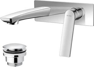 Miscelatore monocomando per lavabo con tappo a click-clack, modello DESSO, finitura cromata