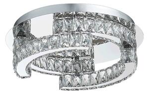 Plafoniera LED SANTANA 24W, 4000K, argento/chiaro, Ø: 45 H: 14 cm