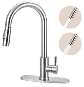 Miscelatore da cucina - Tubo estensibile da 60 cm - 2 funzioni spray - Rotazione a 360° - Montaggio senza attrezzi - Argento