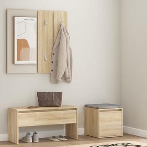 The Living Store Set di mobili per corridoio in legno rovere Sonoma
