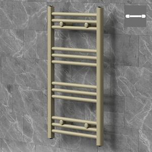 Asciugamani radiante LuxeBath Sahara, 500x800 mm, beige, con attacco laterale, asciugamani radiante a pannello, porta asciugamani radiante da parete per bagno