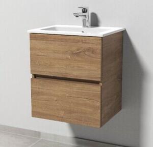 Set Sanipa Solo One Euphoria, composto da: mobile lavabo compatto in Vetroceramica, dimensioni 49,2 cm, con lavabo in Vetroceramica e mobile sottolavabo con 2 cassetti