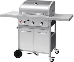 Grill a gas 12,8kW, 3+1 bruciatori, acciaio inox
