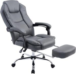 Sedia da ufficio - Sedia da ufficio classica - Pelle finta di alta qualità per un comfort di seduta ottimale | Colore: Grigio