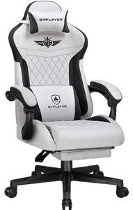 Sedia da gioco GTPLAYER, sedia da gioco ergonomica in tessuto con supporto lombare, sedia per PC con schienale allargato, portata 150 kg, grigio