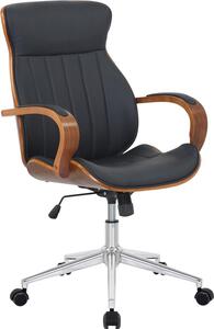 Sedia da ufficio in Pelle finta - Sedia da ufficio ergonomica - Design girevole a 360° | Colore: noce/nero