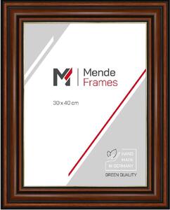 Cornice in legno MendeFrames H017 Noce con bordo oro 60x60 cm