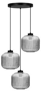 Lampada a sospensione CAMPO nera 3xE27x20W in vetro, dimensioni: 100x40x40 cm, IP20, Kaja