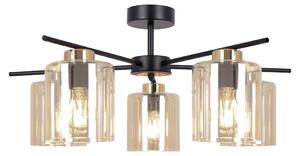 Lampada a sospensione AURELIA nero-oro-ambra 5xE27x20W metallo dim.: 29x62x62 cm IP20 Kaja