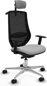Sedia da ufficio Piqueras y Crespo modello D086N2H, colore grigio chiaro
