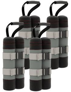 Outsunny Set 4 Pesi per Gazebo Riempibili con Sabbia fino a 12 kg, in Tessuto Oxford 168D, 20x10x43 cm, Nero e Grigio | Aosom Italy