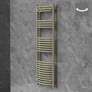 Asciugamani radiante LuxeBath Sahara, 500x1500 mm, beige. Radiatore per bagno con attacco laterale, asciugamani radiante curvo, porta asciugamani, radiatore da parete per bagno