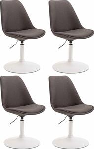 Set di 4 sedie da pranzo - sedie da cucina - design moderno, seduta confortevole | colore: grigio scuro, colore base: bianco