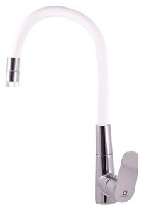 Miscelatore per lavello con braccio flessibile e perlatore a due posizioni AMUR, Colore: cromo/bianco, Dimensioni: 1/2'' (AM719.5/11B)