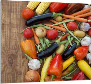 PIATTO DI VETRO PER LA CUCINA 65x60 Verdure
