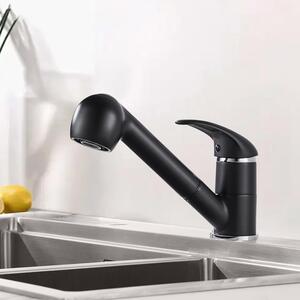Namuoto rubinetto da cucina estraibile nero miscelatore monocomando girevole a 360°