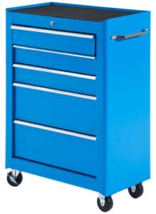HOMCOM Carrello Porta Utensili Attrezzi Attrezzatura con Cassettiera Azzurro 61.5 x 33 x 82.5cm