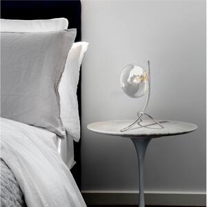 Lampada da Tavolo, Abat-Jour struttura in metallo cromato CROMO MODELLO DOLCE Dimensioni 15x h 16 cm G9 1x Max 25 Watt 0,52 kg Diffusore in vetro finitura Trasparente