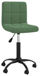 VidaXL Sedia da ufficio girevole in velluto verde scuro