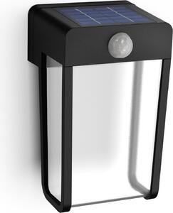 LED SHROUD 2,3W 2700K 250lm IP44 nero Philips lampada solare da parete con sensore di movimento