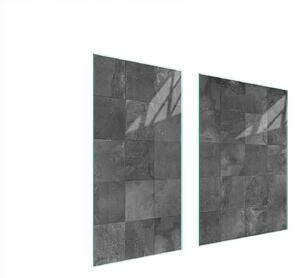 Piastre copri fornelli 2 pezzi 75x52 Copri piano cottura in Vetroceramica tagliere in vetro modello grigio