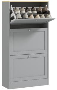 HOMCOM Scarpiera per 18 paia, con 3 cassetti a ribalta e ripiani regolabili, 60x23,5x115cm, Grigio | Aosom Italy