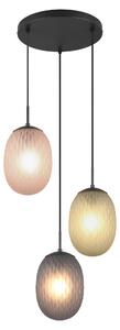Lampada a sospensione FACETTE nero-fumo-ambra-verde 3xE27x25W vetro, dimensioni: 150x43x43 cm IP20 Trio