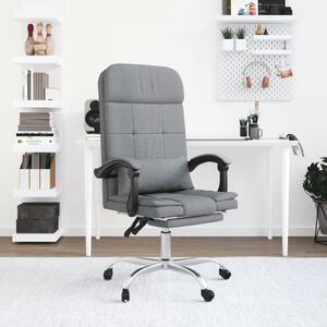 The Living Store Sedia da ufficio con funzione massaggio Tessuto grigio chiaro