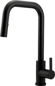 Miscelatore da cucina Pure.Sink Elite Steel Crystal-S nero opaco con bocca estraibile PS8050-10