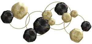 HOMCOM Decorazione da Parete in Metallo a Forma di Foglia, 84x35 cm, Oro e Nero | Aosom Italy
