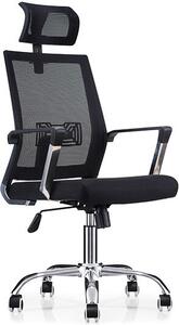Sedia da ufficio KANATA, regolabile in altezza, girevole, nera, 65x71x117/127 cm