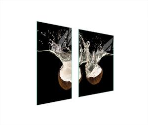 Piastre copri fornelli 2 pezzi 75x52 Copri piano cottura in Vetroceramica tagliere in vetro cocco nero