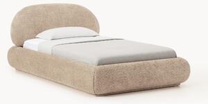 Letto singolo imbottito in teddy bouclé Alba
