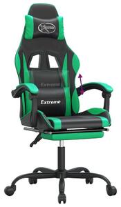 VidaXL Sedia da gioco con poggiapiedi in ecopelle nera e verde