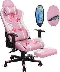 Sedia da ufficio, Design ergonomico, Altezza regolabile, Rosa Bianco