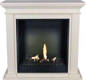 Caminetto a etanolo Xaralyn - Cadiz BCL-MDW - Contorno del caminetto in MDF bianco - Potenza termica 3 KW
