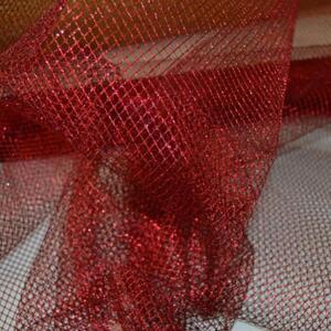 Tessuto natalizio Magic in poliestere rosso H 80 L 270 cm