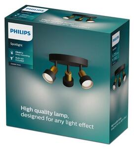Philips 8720169299955 Conduit faretto da soffitto/spot D196 mm 3xGU10 nero, ottone, ClickFix