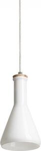 PULIRE CON sospensione vetro opalino/legno/cromo 230V LED E14 6W