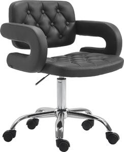 Sedia da ufficio - Sedia da ufficio - Comfort regolabile in altezza con rivestimento in Pelle finta | Colore: Nero
