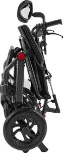 Sedia a rotelle reclinabile, schienale regolabile, design leggero, nero