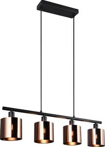 Lampada a sospensione, 4 luci, bronzo nero, L 75 cm