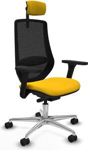 Sedia da ufficio Piqueras y Crespo modello D086N2W, colore giallo